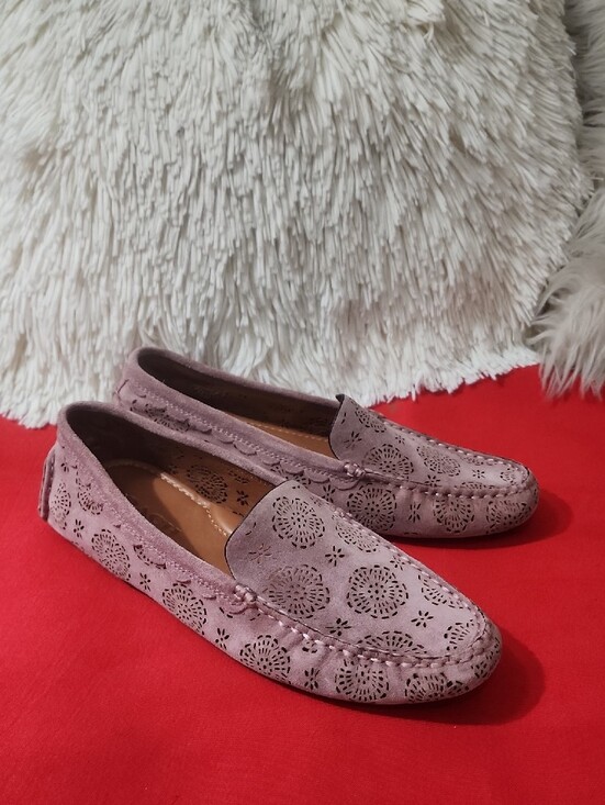Coach Shoes - Coach Crosby Women’s Suede Perforated Loafers — Dark Pink